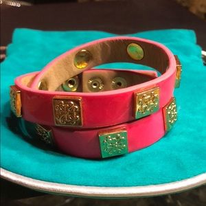 Rustic Cuff Pink Patent Double Wrap Meagan